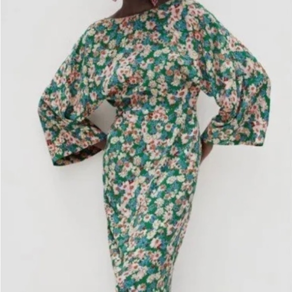 Zara floral maxi dress L